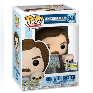 Funko Pop Anchorman Ron With Baxter #946 2020 Official SDCC CON Sticker